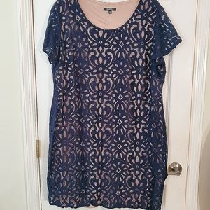 Navy lace overlay dress